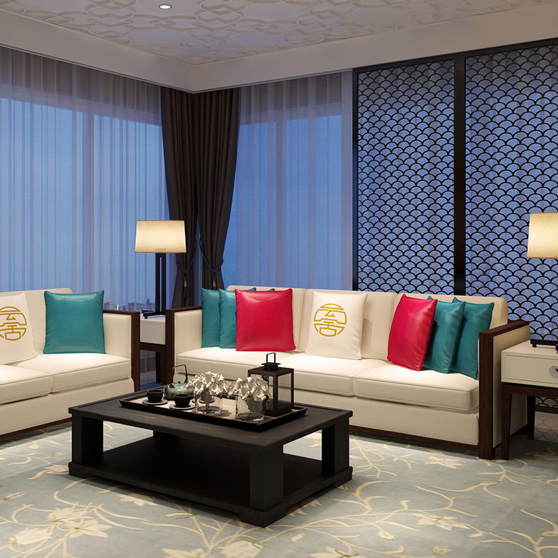 夢(mèng)達(dá)新中式會(huì)所沙發(fā)裝修效果圖