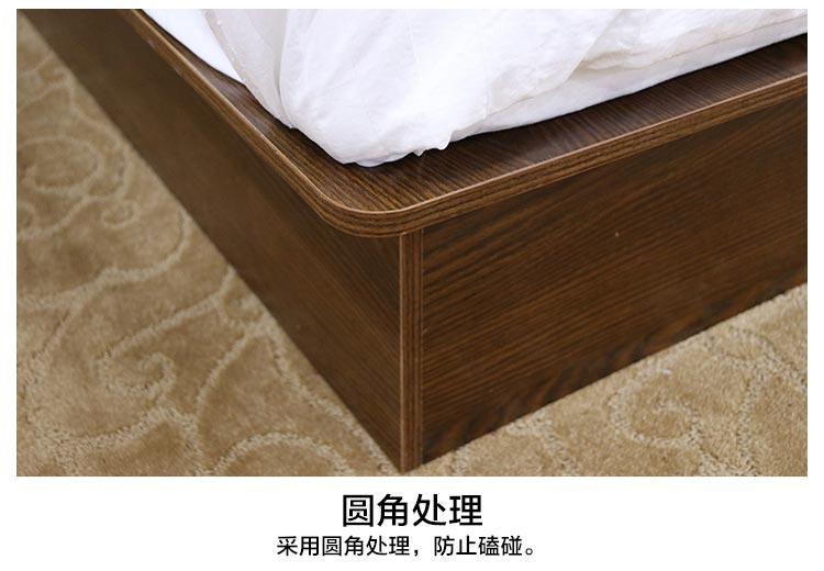 夢(mèng)達(dá)賓館床采用圓角防撞設(shè)計(jì)