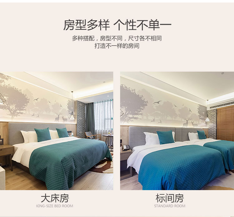 連鎖酒店家具大床房&標(biāo)間裝修實拍圖