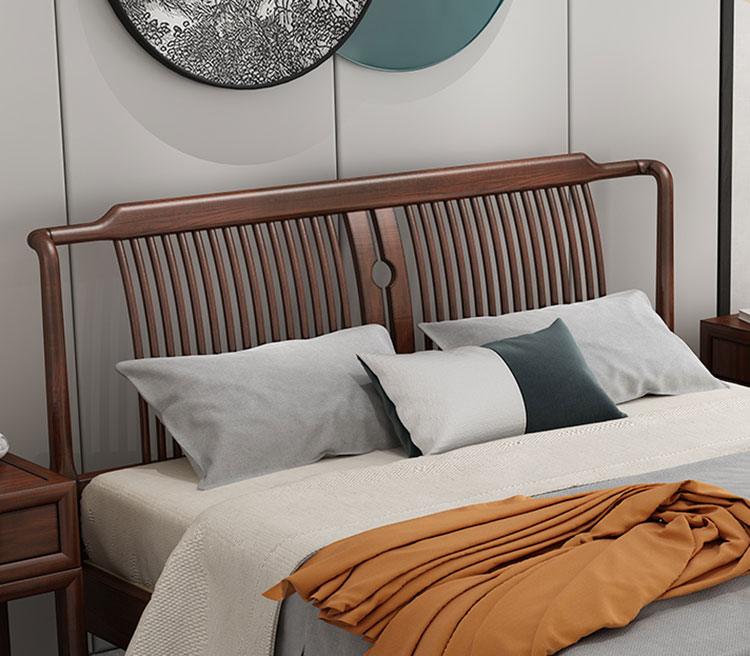 新中式酒店床圖片