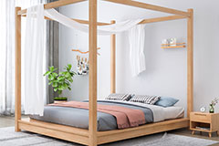 民宿特色實(shí)木床