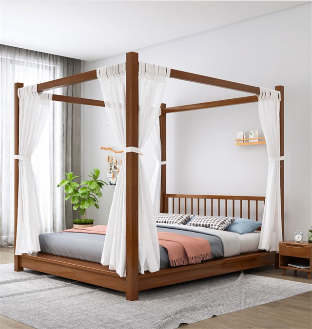 民宿特殊實(shí)木床圖片