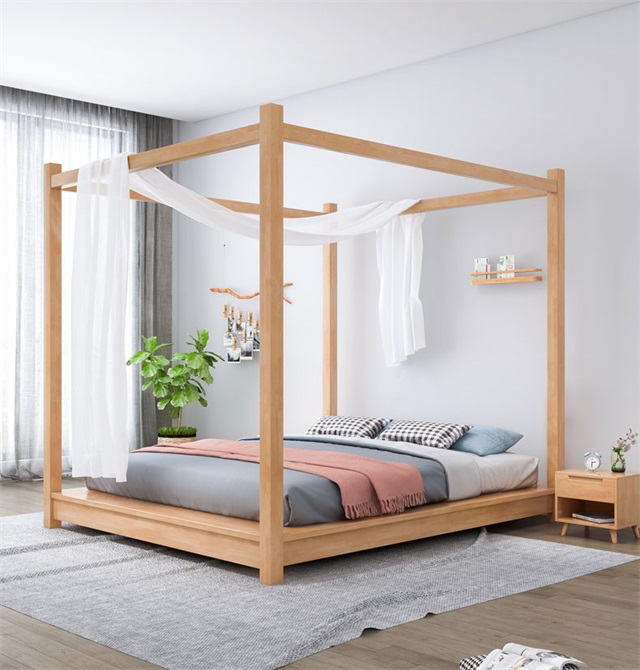 民宿特殊實(shí)木床圖片