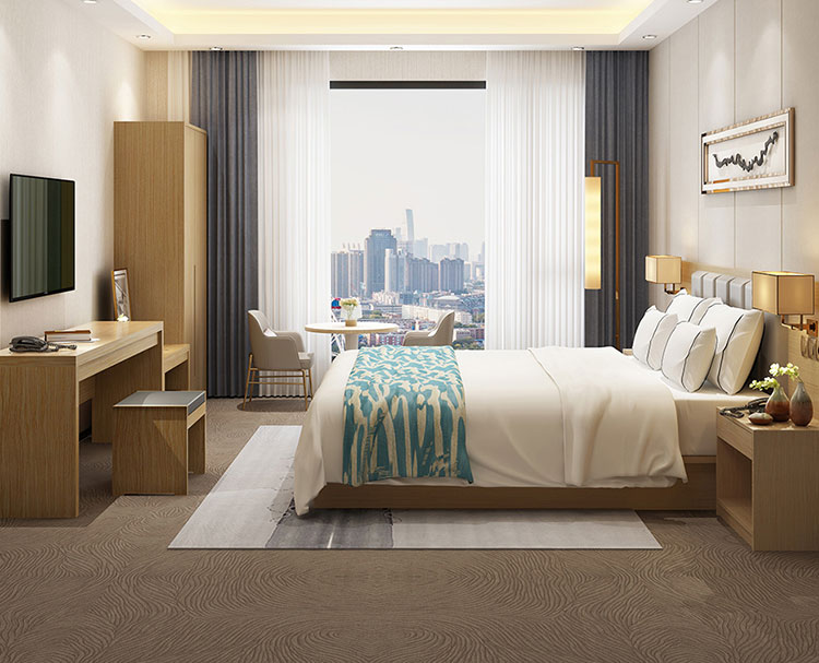 酒店客房床圖片