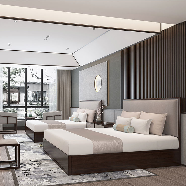 酒店客房床圖片